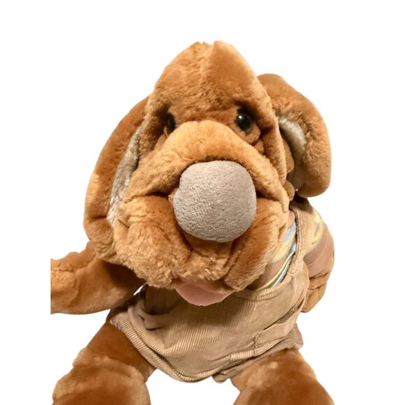 Ganz Wrinkles Plush Dog Hand Puppet Movable Mouth Corduroy Outfit Toy - Picture 2 of 10